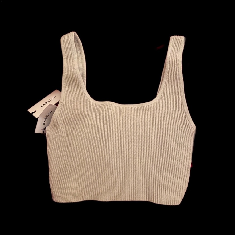 Aritizia Babaton sculpt knit square neck cropped tank